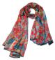 Preview: Scarf 100% Silk Paj Red Grey Blue